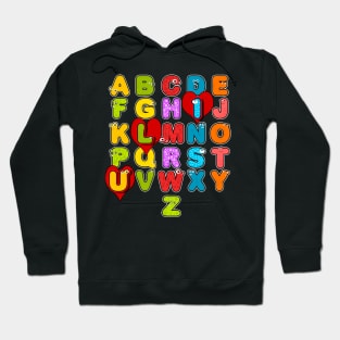 ABC Alphabet I Love You English Teacher Valentines Day Gift Hoodie